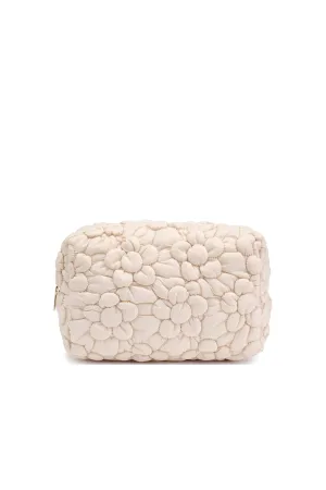 Nylon Cosmetic Pouch in Cream