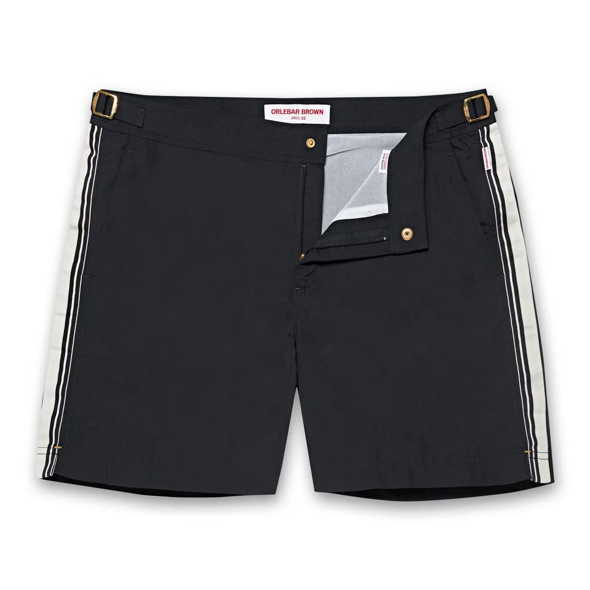Orlebar Brown -  Bulldog Border Tape Swim Shorts in Navy