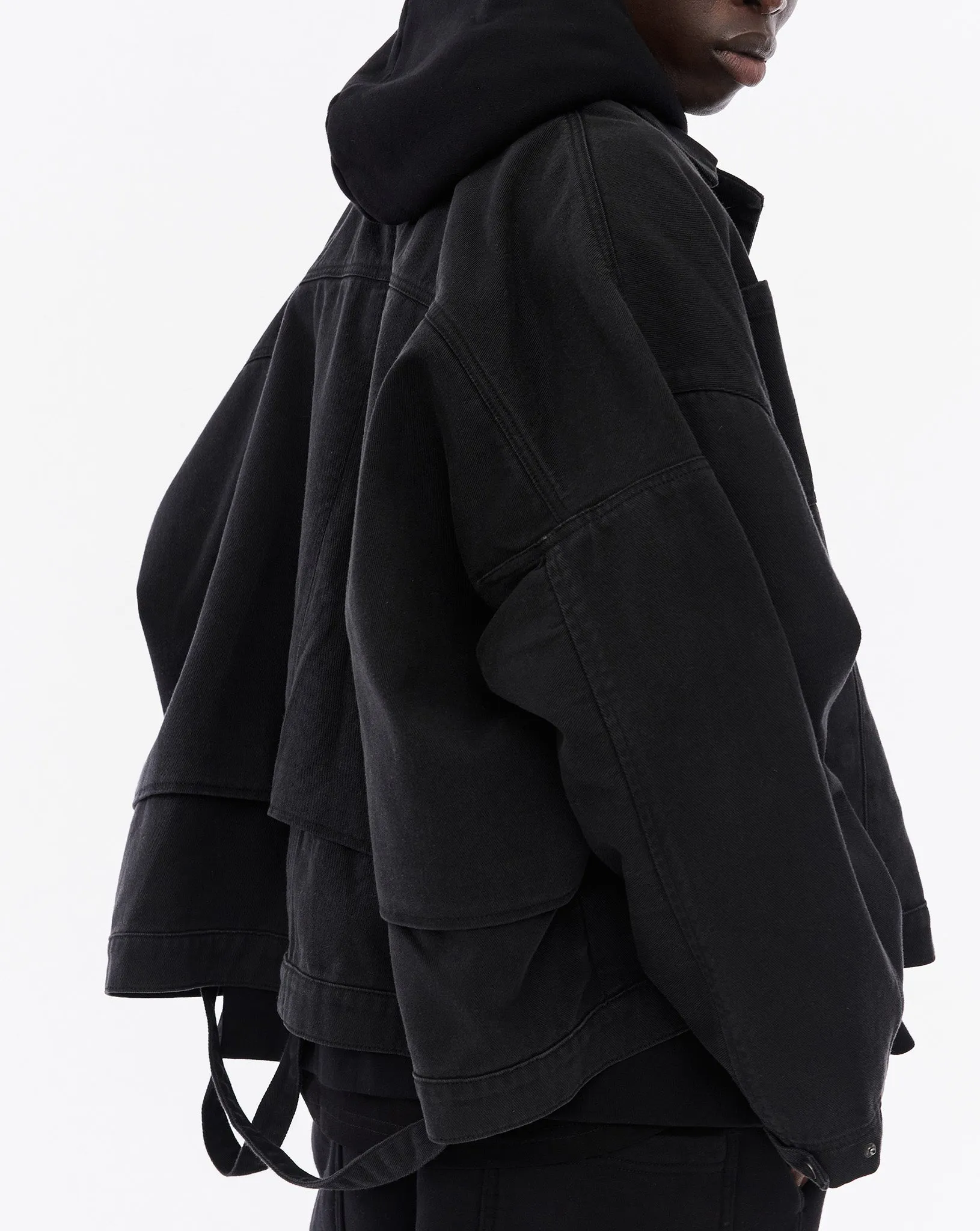 Oversized Short Coat, Black