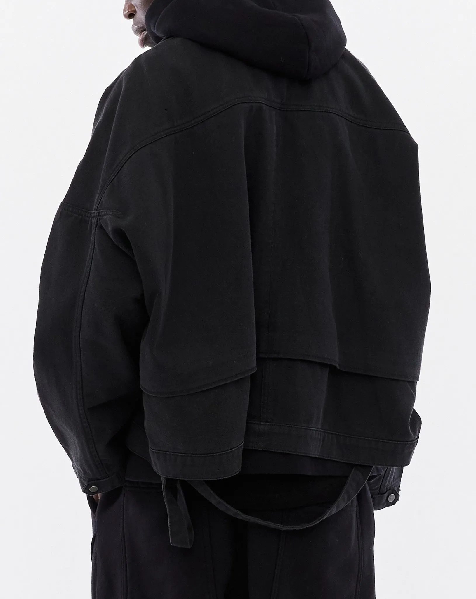 Oversized Short Coat, Black