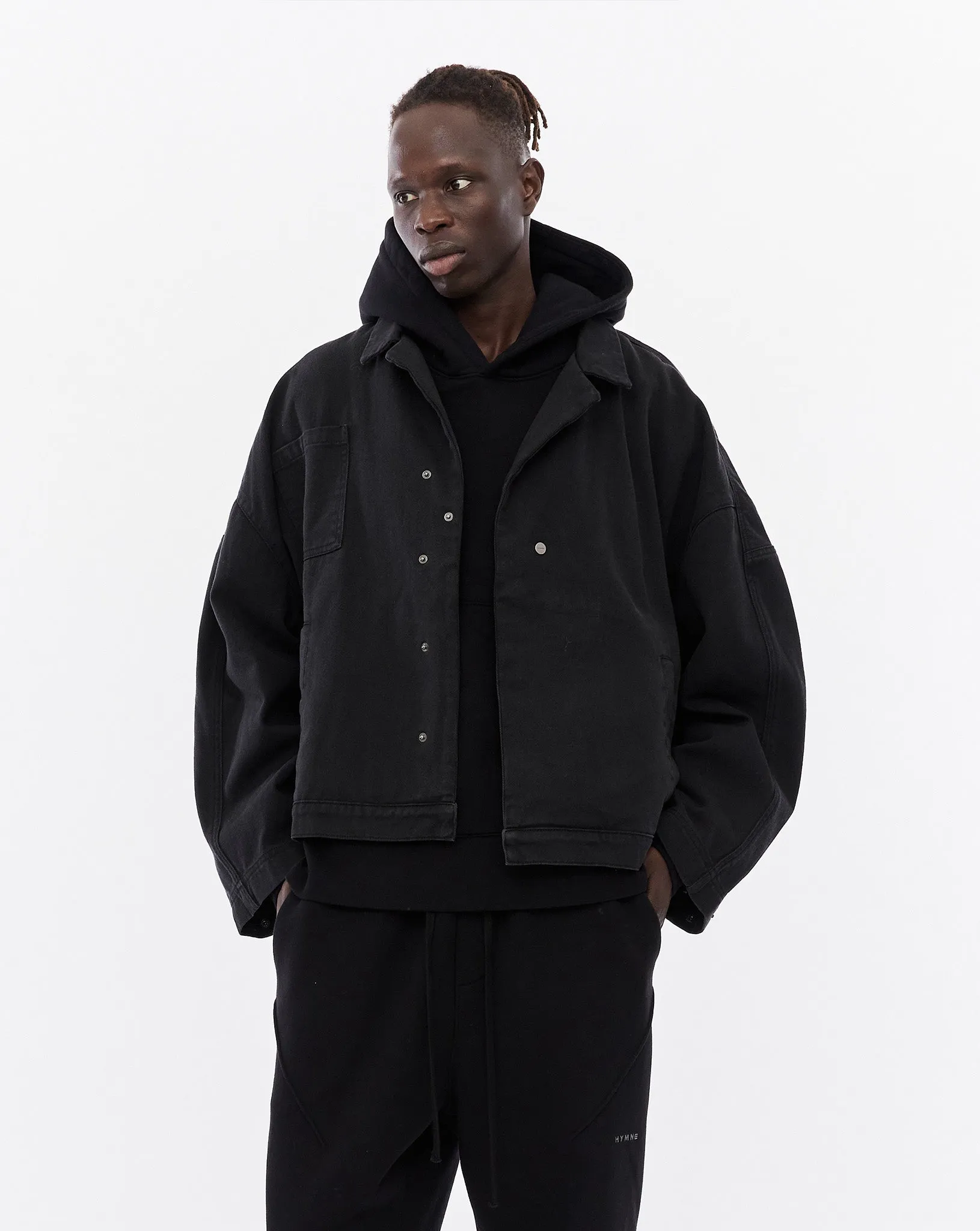 Oversized Short Coat, Black