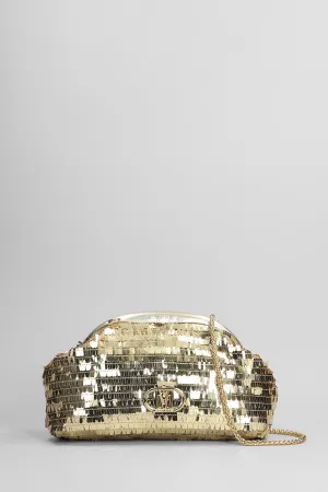 Pailettes Clutch Shoulder bag in gold faux leather