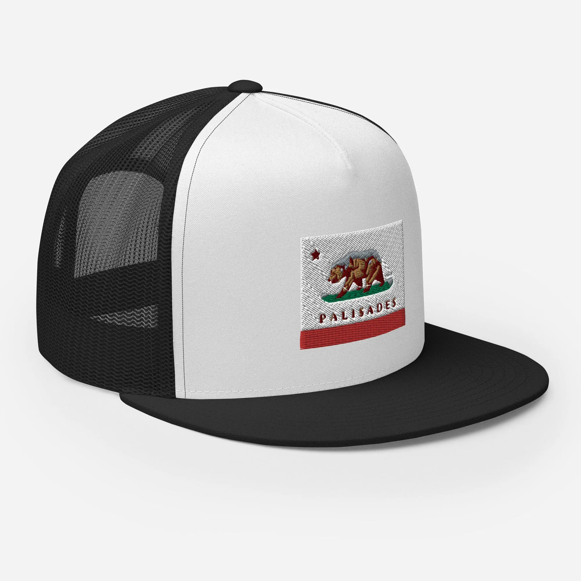 Palisades CA Flag Trucker Cap