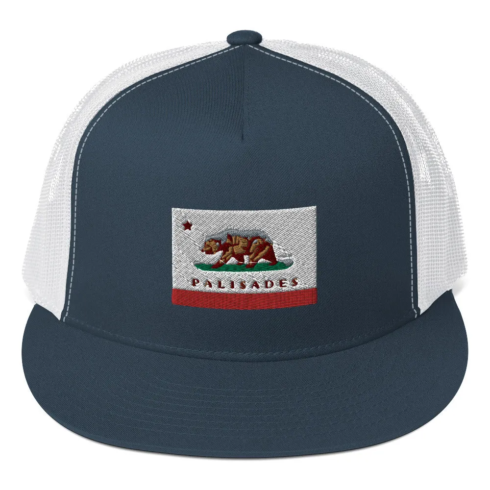 Palisades CA Flag Trucker Cap