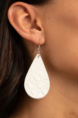 Paparazzi Beach Garden - White Earrings