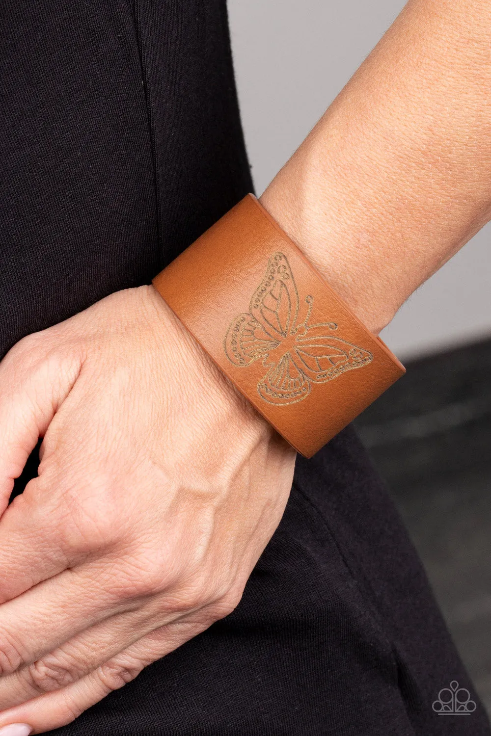 Paparazzi - Flirty Flutter - Brown Bracelet