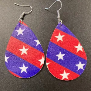 Patriotic 2 Faux Leather Earrings