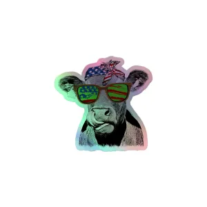 Patriotic C.O.W Holographic stickers
