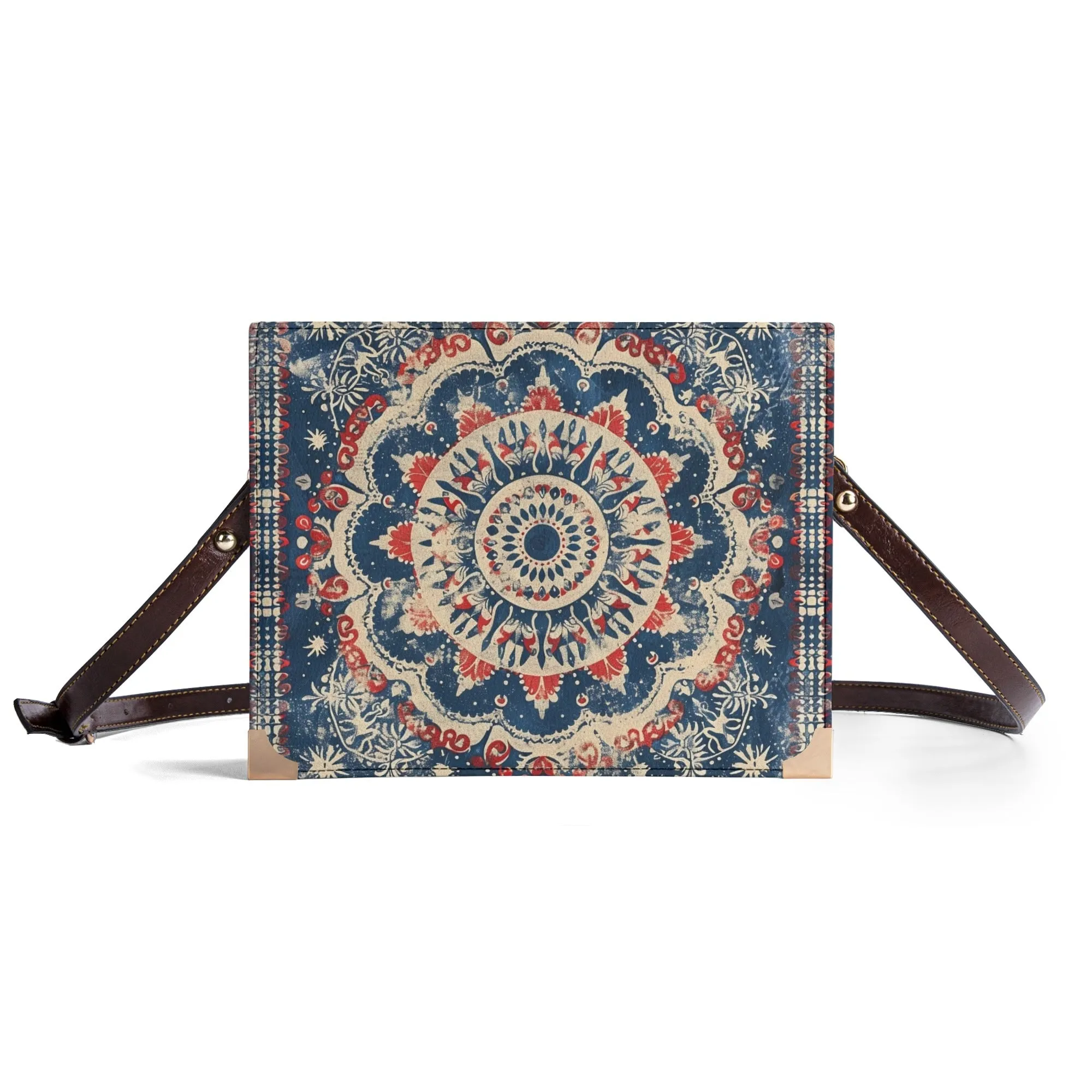 Patriotic Mandala Bible Cover Purse – Americana Charm Book Bag Crossbody in Red White and Blue