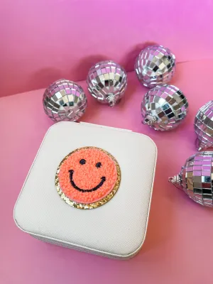 Peach Smiley Jewelry Case