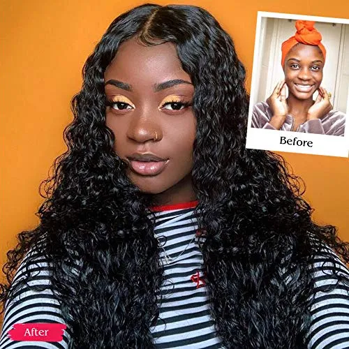 Peruvian Deep Wave Bundles With 4×4 Closure 10A Grade 100% Human Remy Hair MYLOCKME