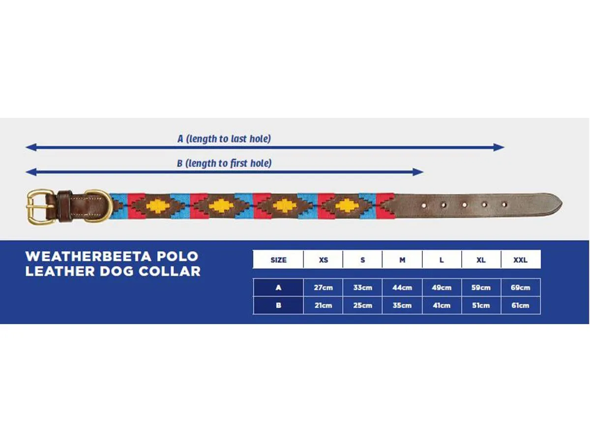 Polo Leather Dog Collar - Cowdray/Black/Red/White
