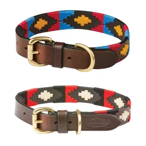 Polo Leather Dog Collar - Cowdray/Black/Red/White