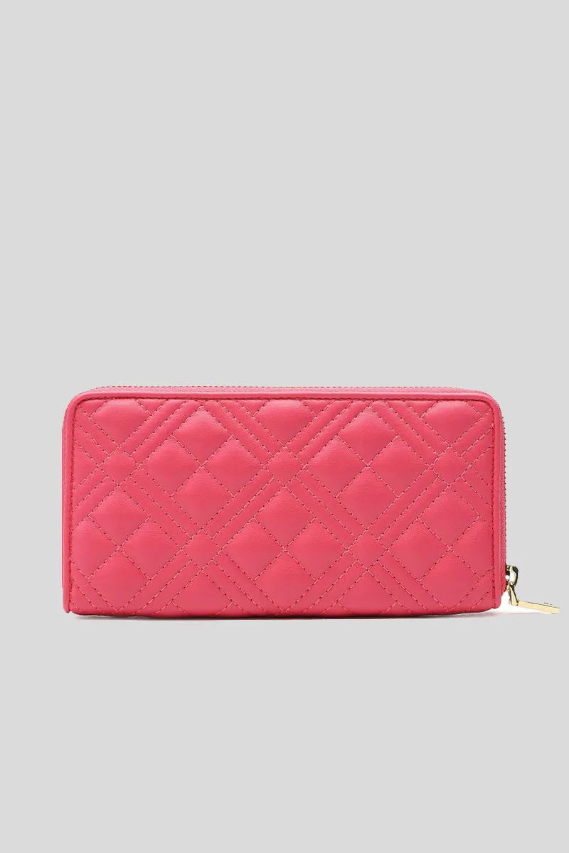 Portafogli Quilted Nappa Pu - Fuxia
