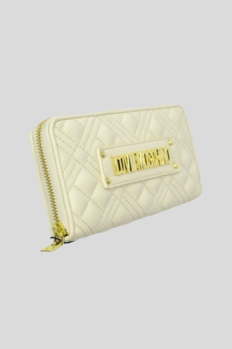 Portafoglio Quilted Nappa Pu - Avorio
