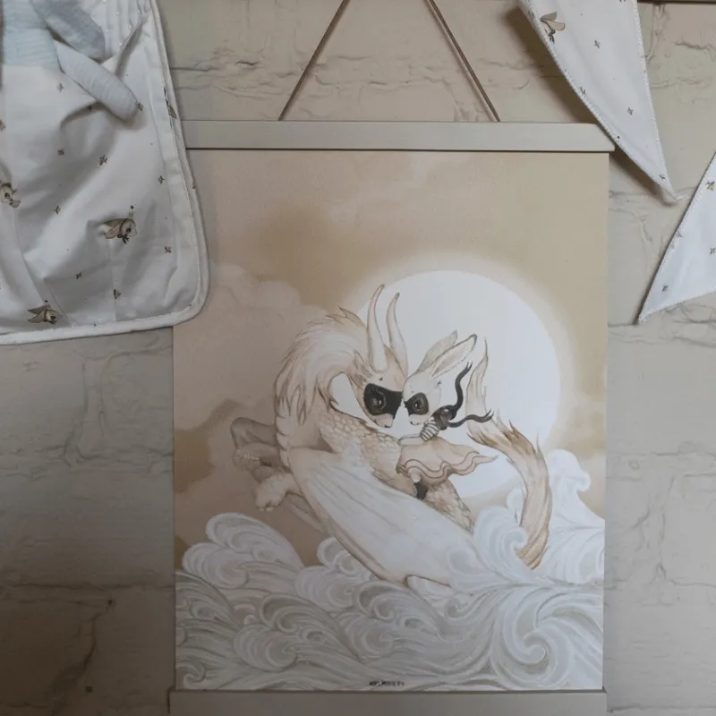 Poster Hanger Wooden Cloudy Cream by Mrs Mighetto