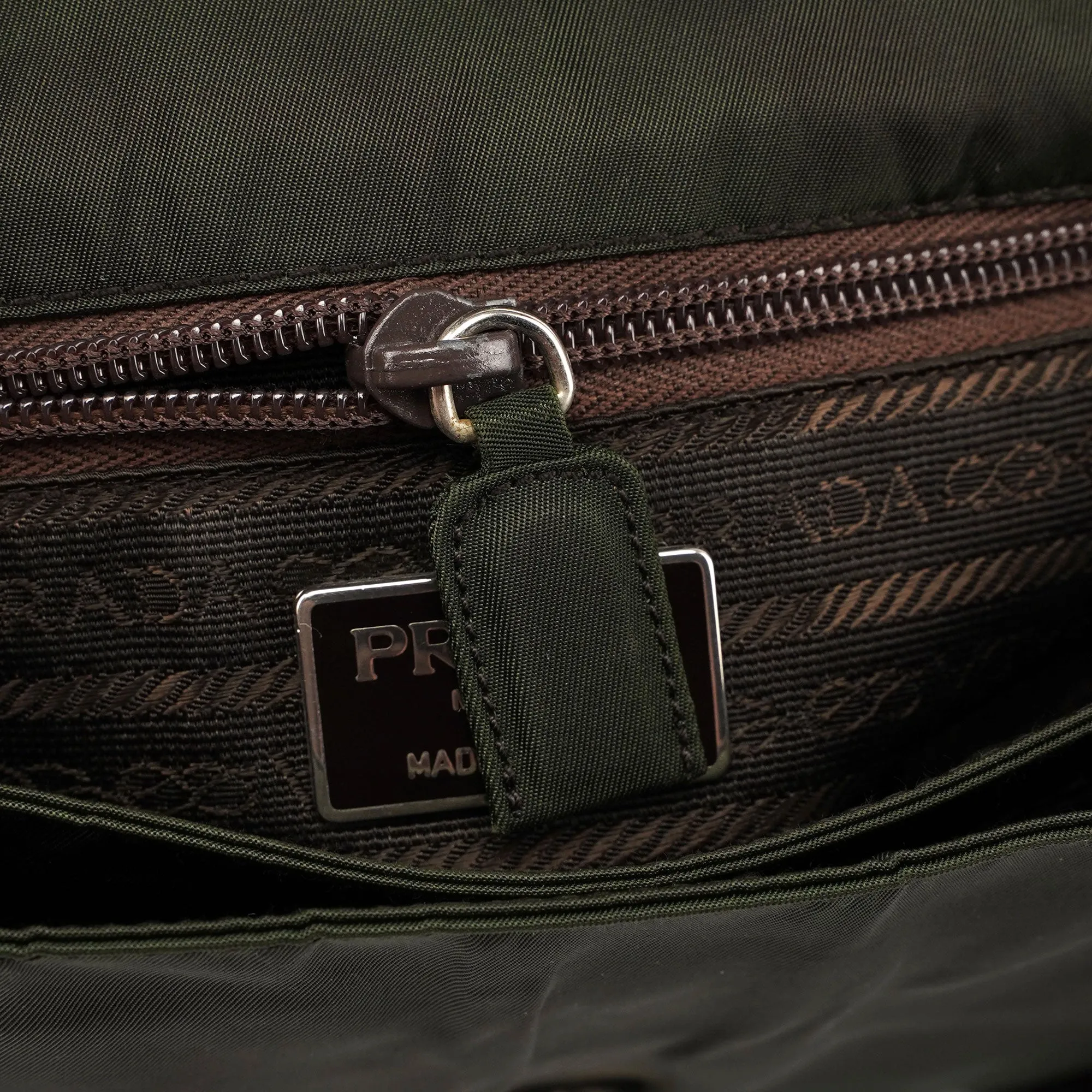 Prada Green Tessuto Shoulder Bag