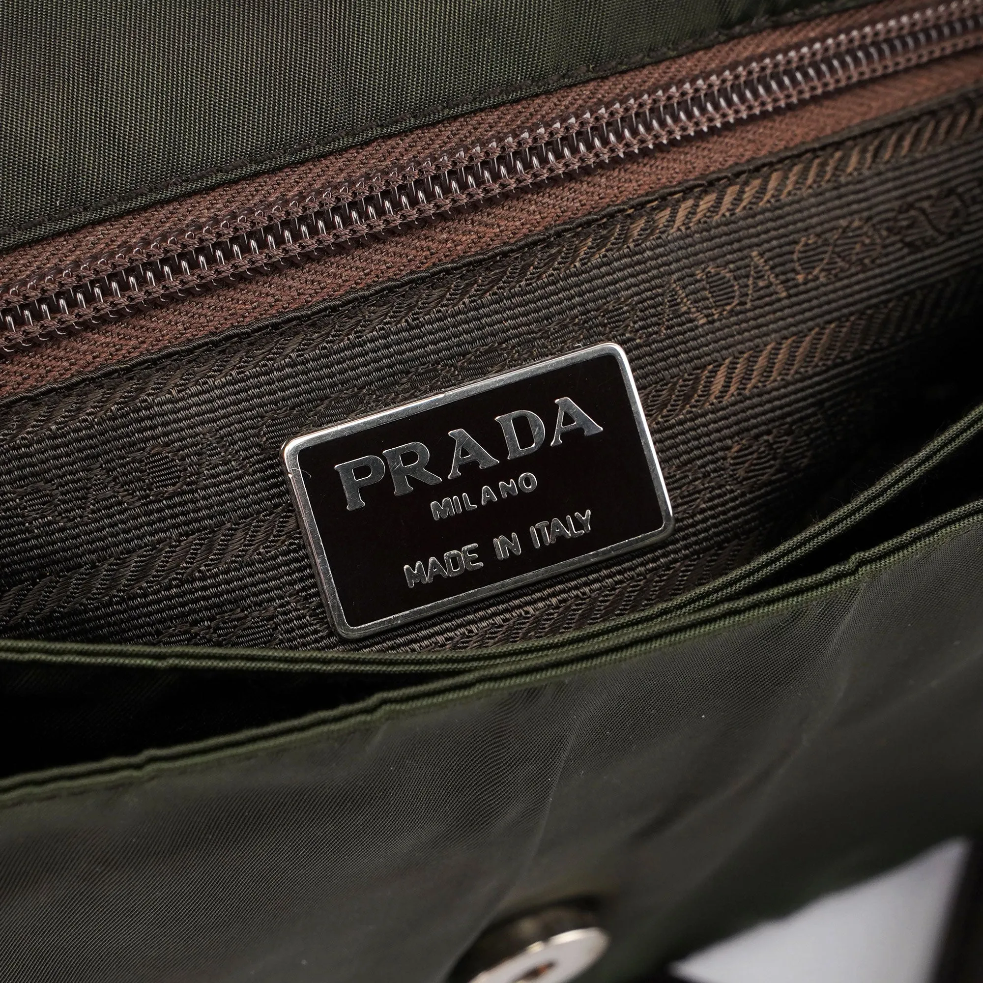 Prada Green Tessuto Shoulder Bag