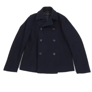 Prada Thick Navy Wool Peacoat - M