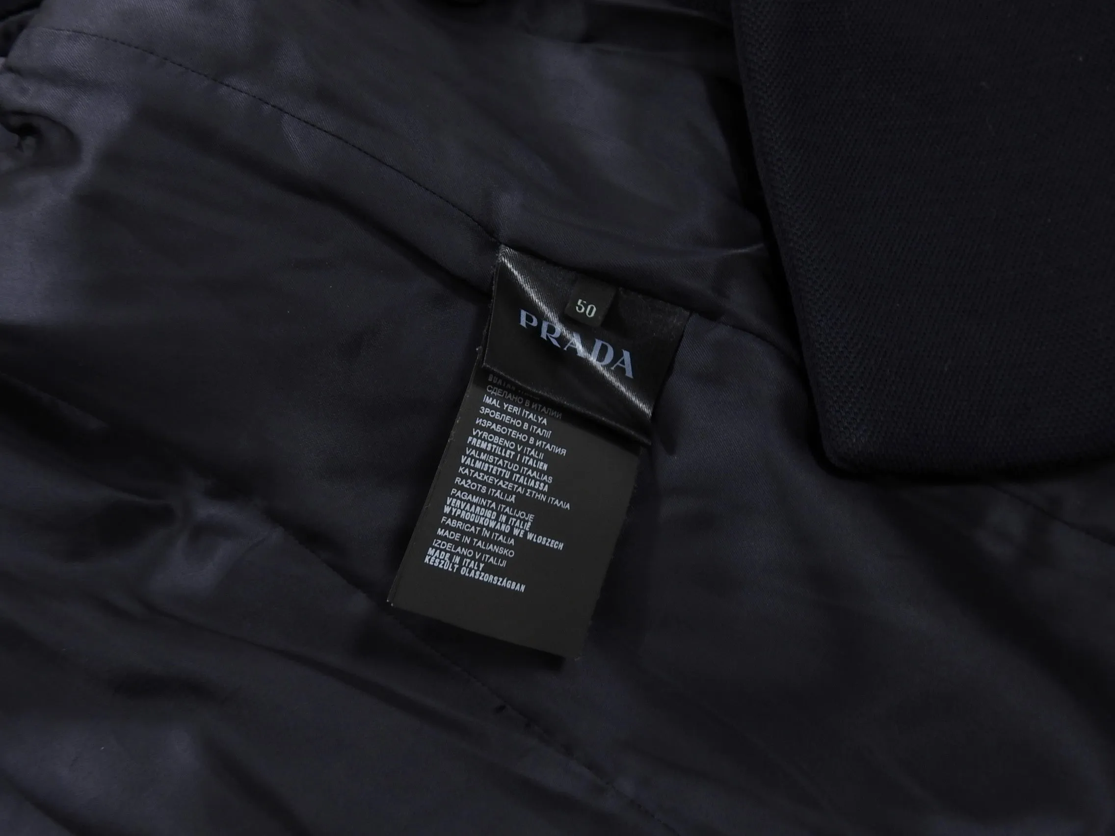 Prada Thick Navy Wool Peacoat - M