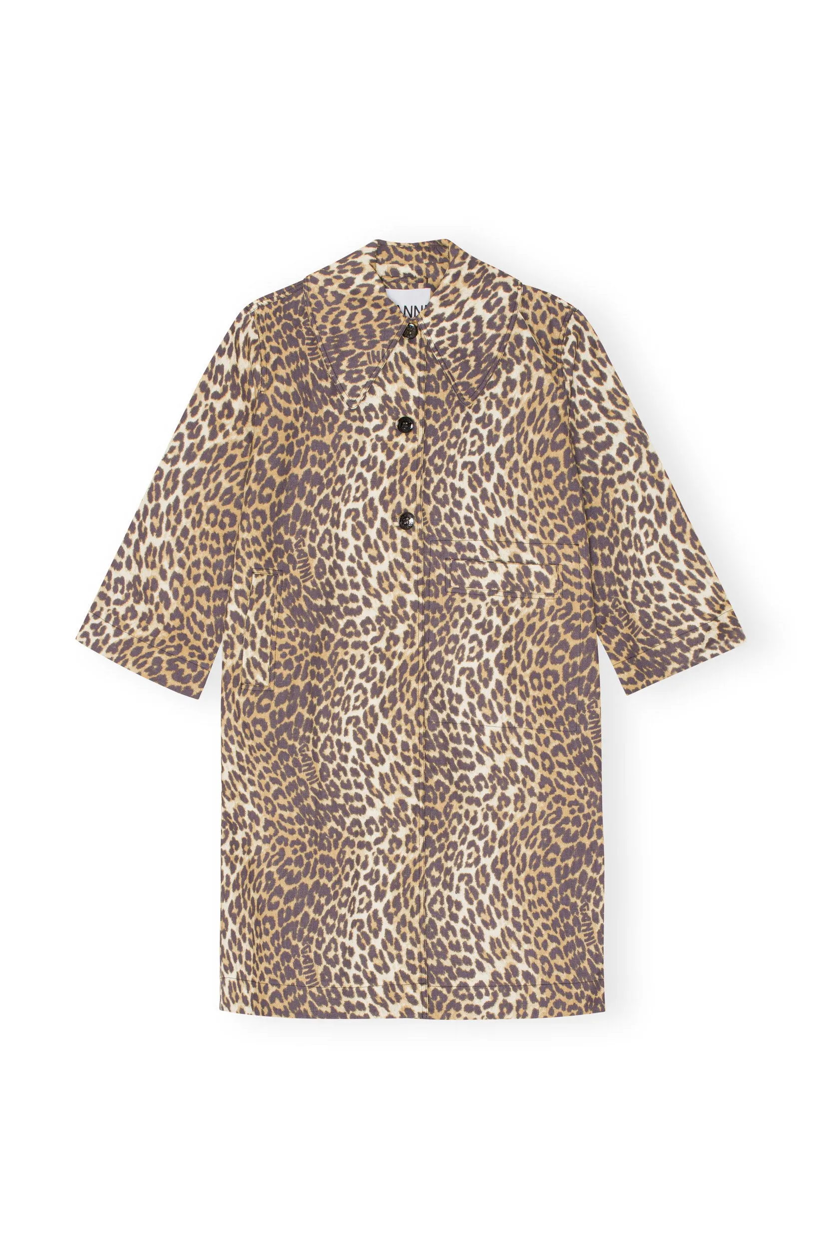 Printed Canvas Coat - Almond Milk