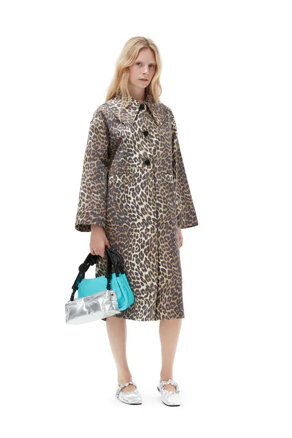 Printed Canvas Coat - Almond Milk