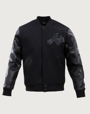 Pro Standard Atlanta Braves Triple Black Varsity Jacket