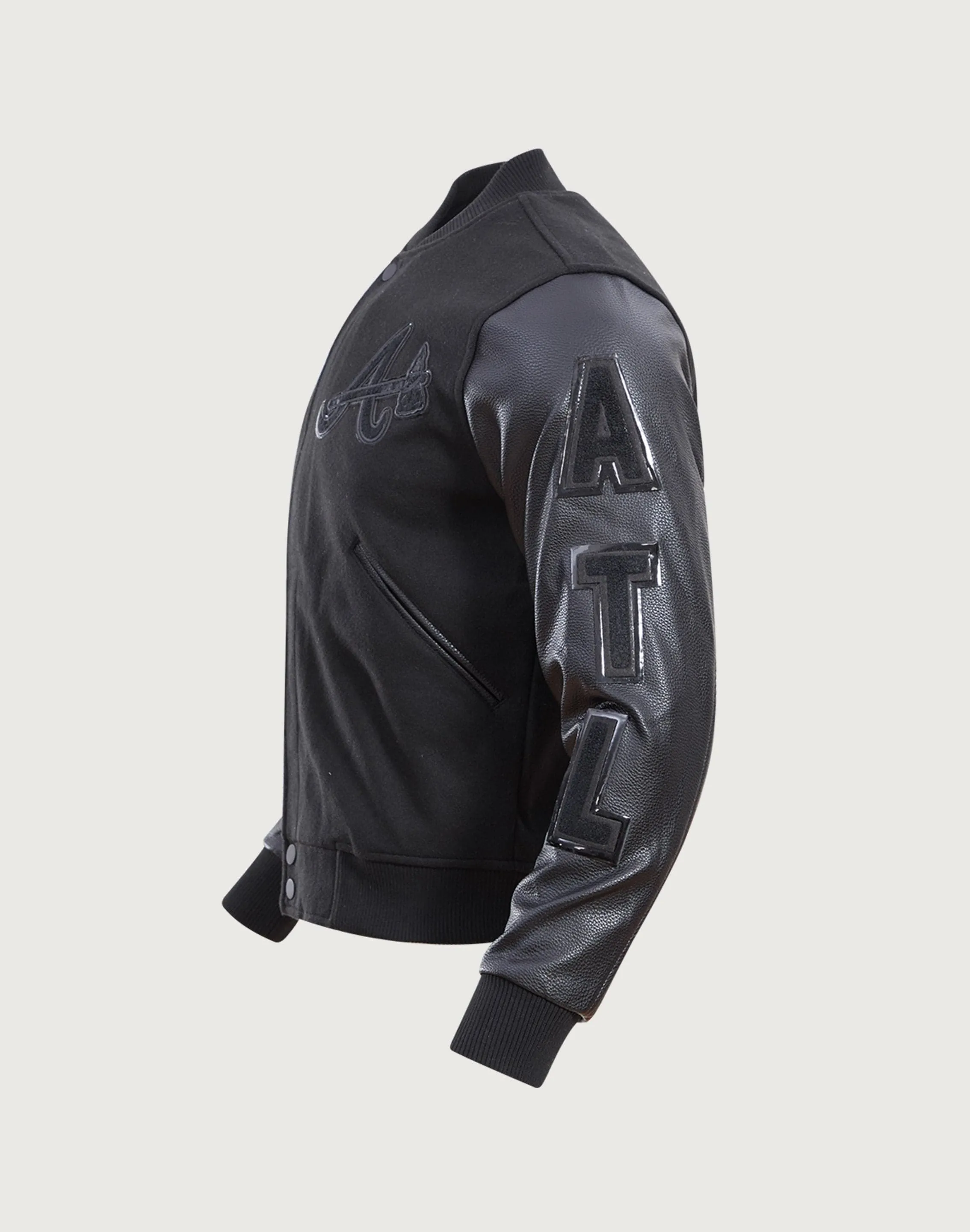 Pro Standard Atlanta Braves Triple Black Varsity Jacket