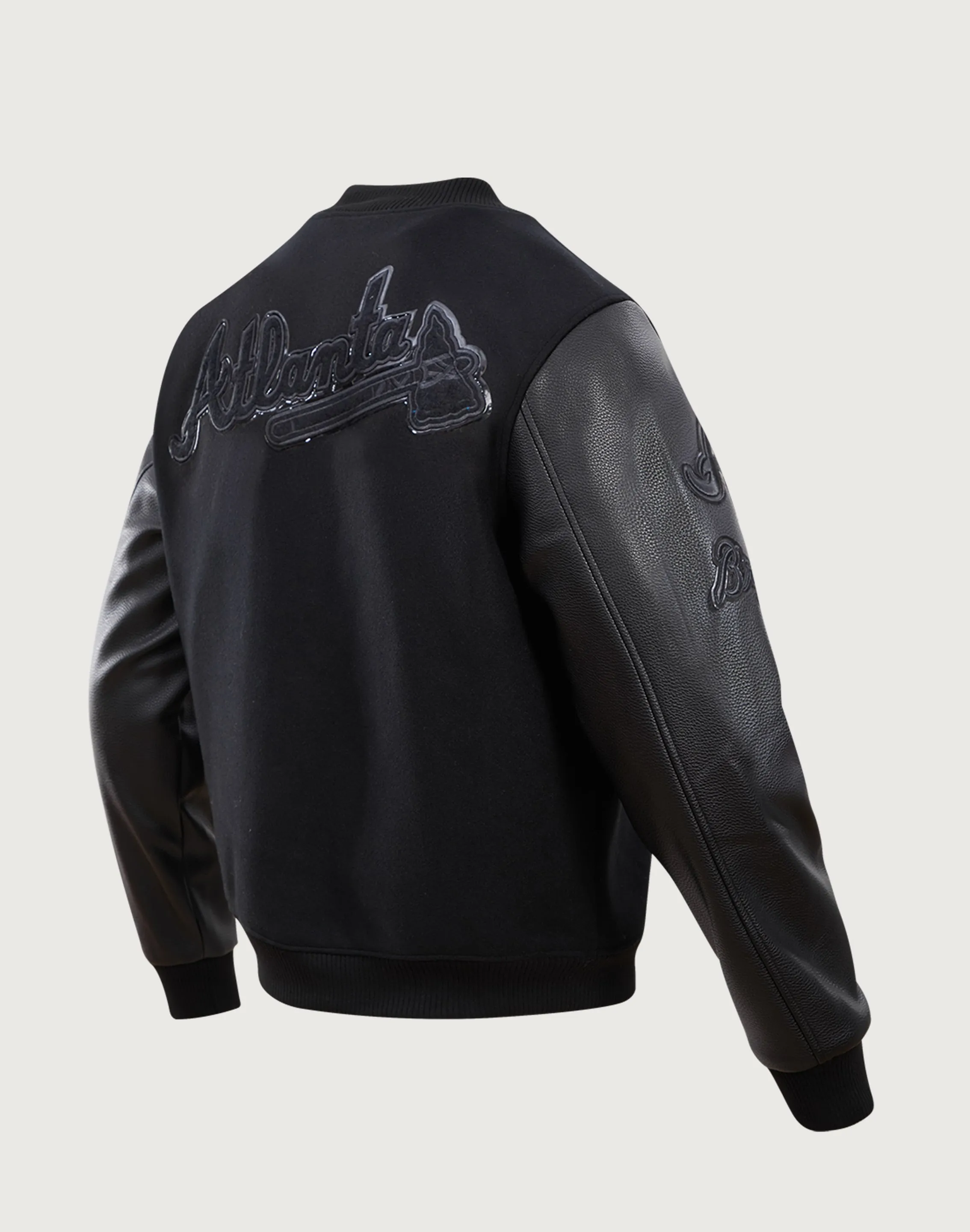 Pro Standard Atlanta Braves Triple Black Varsity Jacket