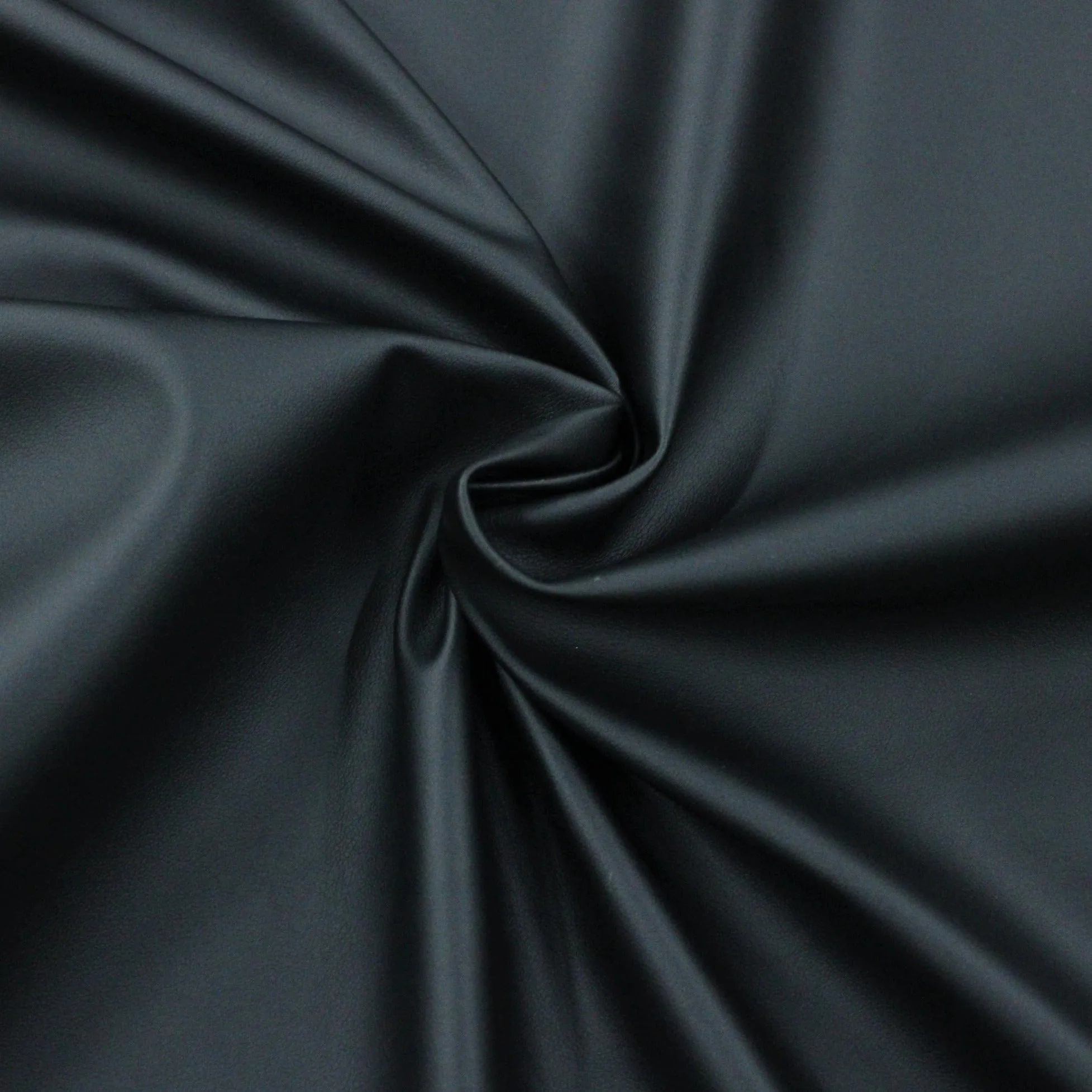 Pu Dull Black Leather Fabric 150 cm