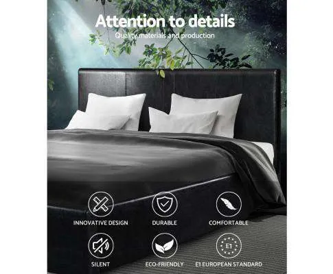 PU Leather Bed Frame Headboard - Black