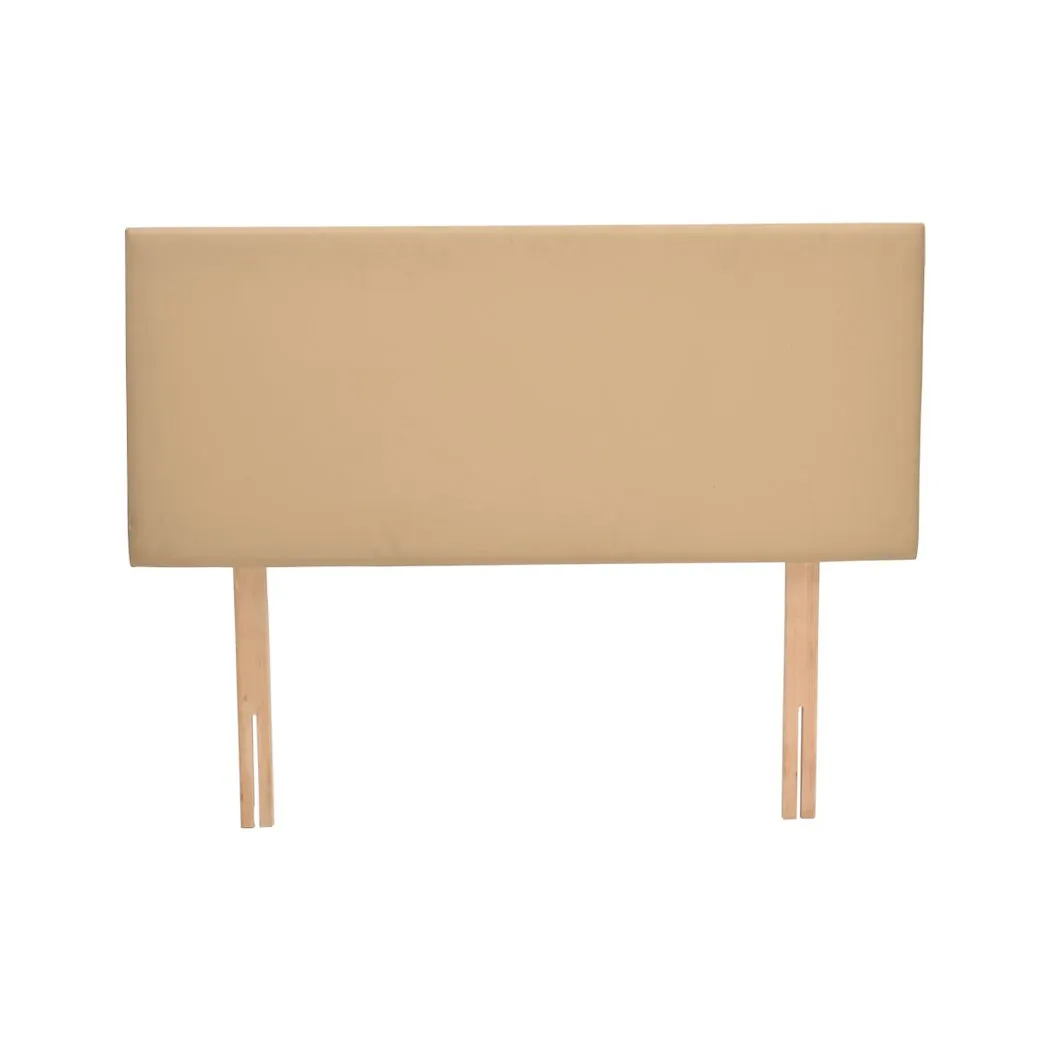 PU Leather Bed Headboard with Wooden Legs in Queen Size in Cream Colour