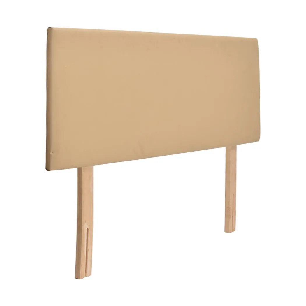 PU Leather Bed Headboard with Wooden Legs in Queen Size in Cream Colour