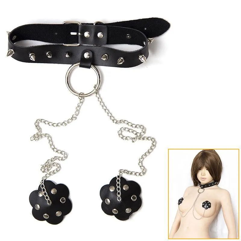 PU Leather Bondage Restraint Nipples BDSM Toy
