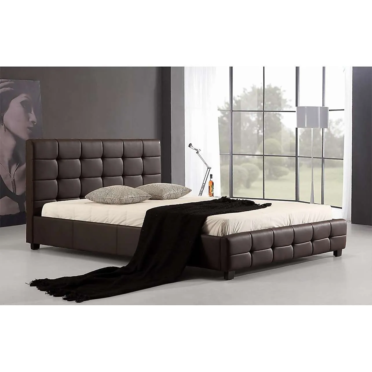 PU Leather Deluxe Bed Frame - 3 Colours