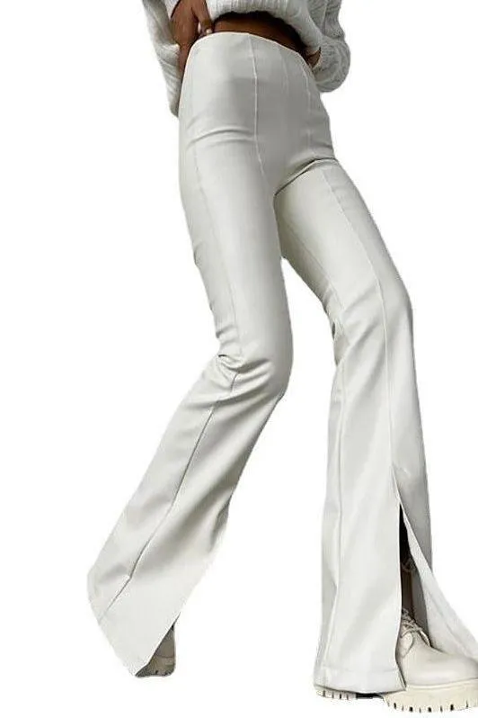PU leather slim leather pants