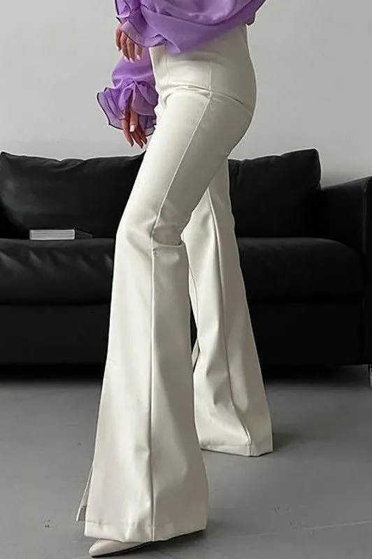 PU leather slim leather pants
