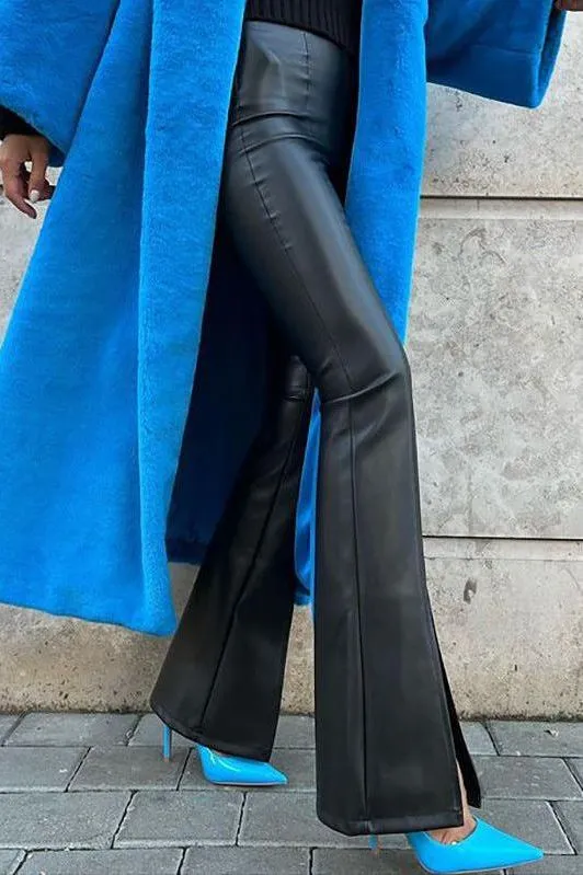 PU leather slim leather pants