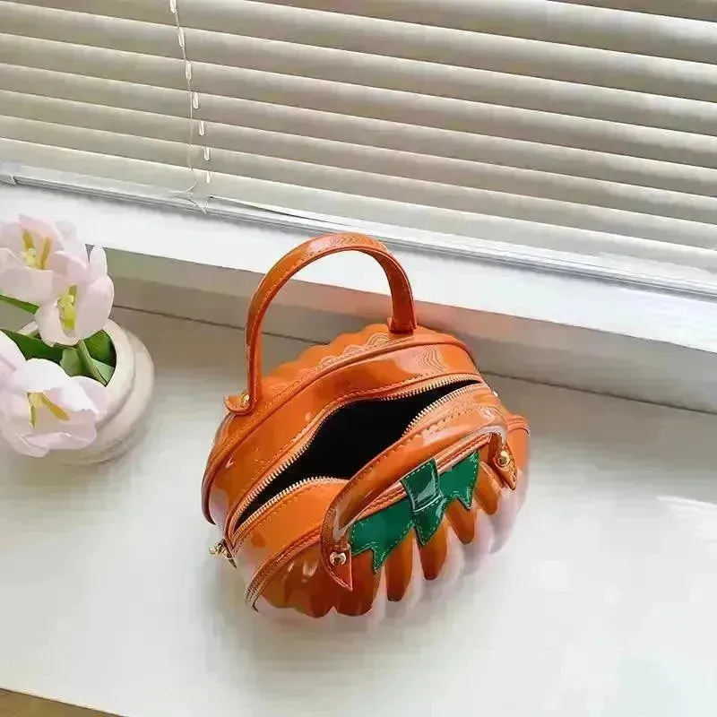 Pumpkin Shaped Satchel Novelty Crossbody Bag