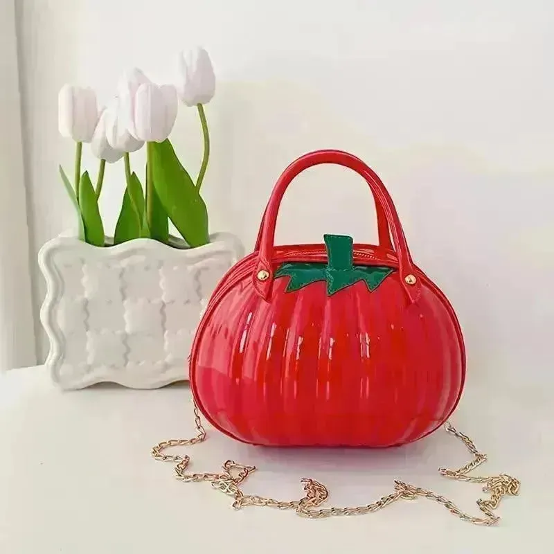 Pumpkin Shaped Satchel Novelty Crossbody Bag