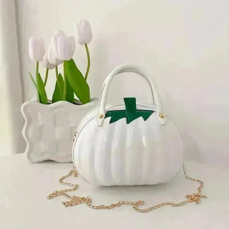 Pumpkin Shaped Satchel Novelty Crossbody Bag