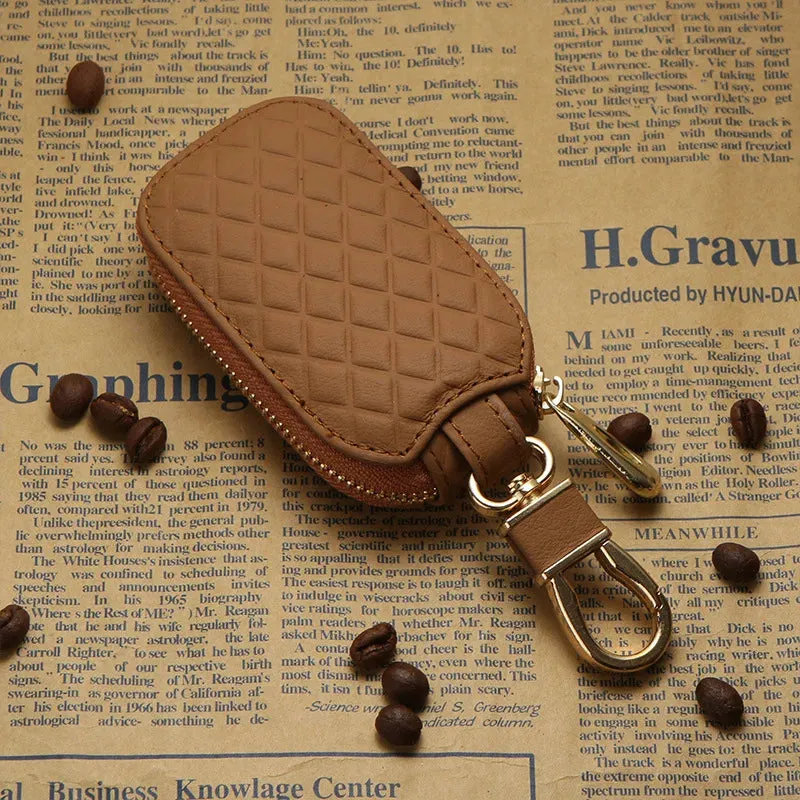 Quilted Leather Car Key Case