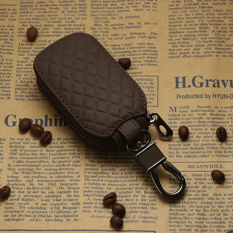 Quilted Leather Car Key Case