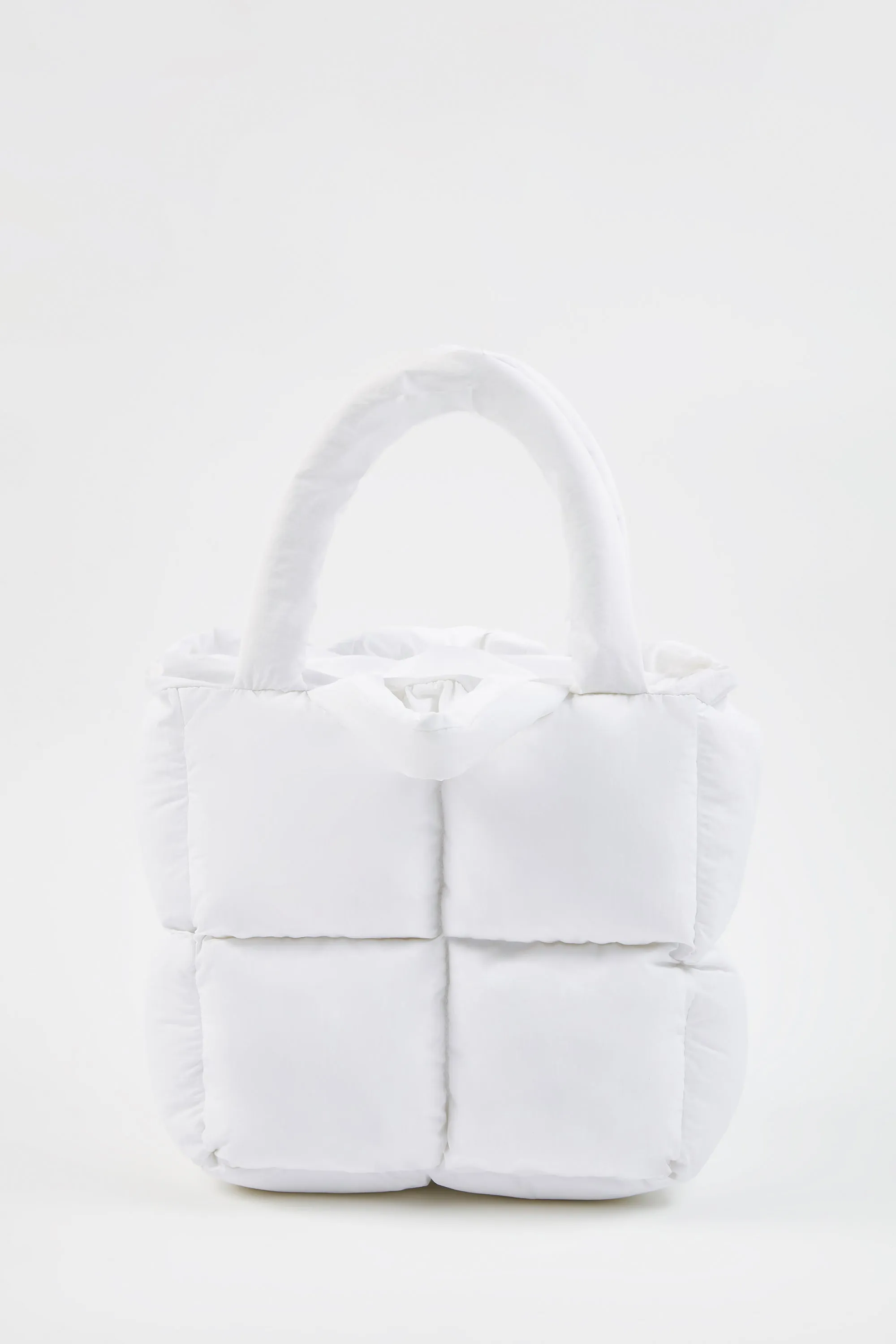 Quilted Puffer Bag in White