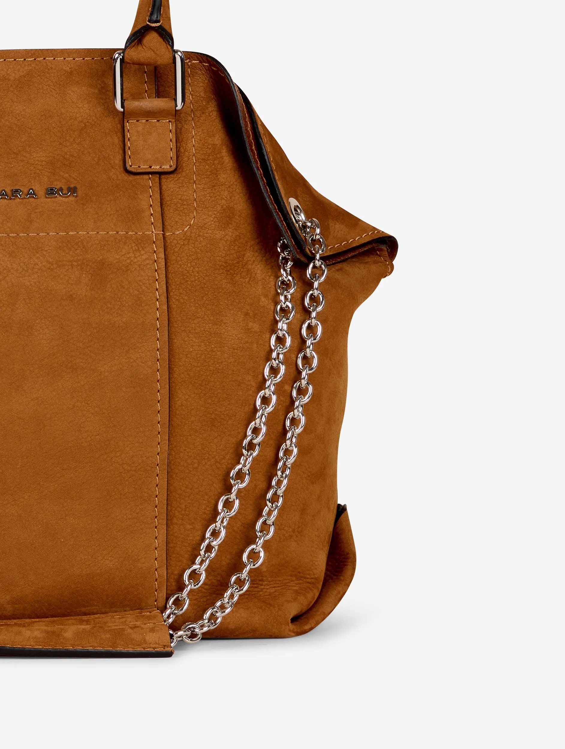 "Big Chamallow" tote bag in chestnut nubuck