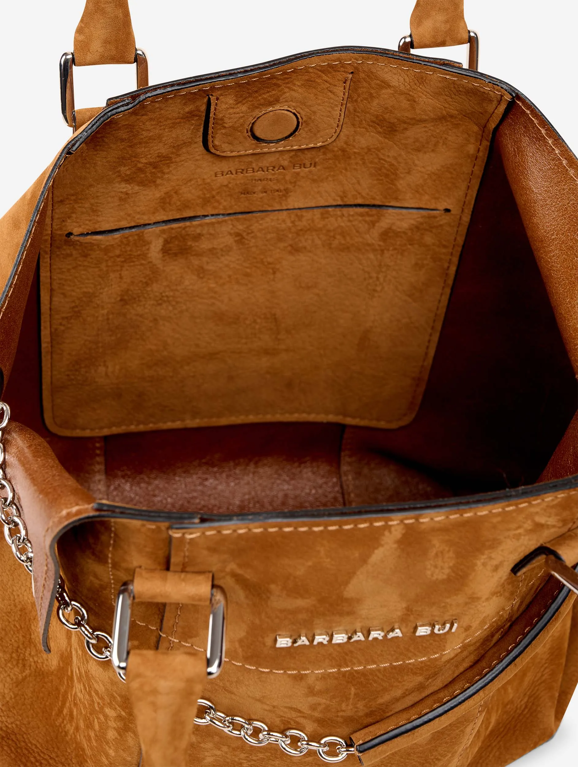 "Big Chamallow" tote bag in chestnut nubuck