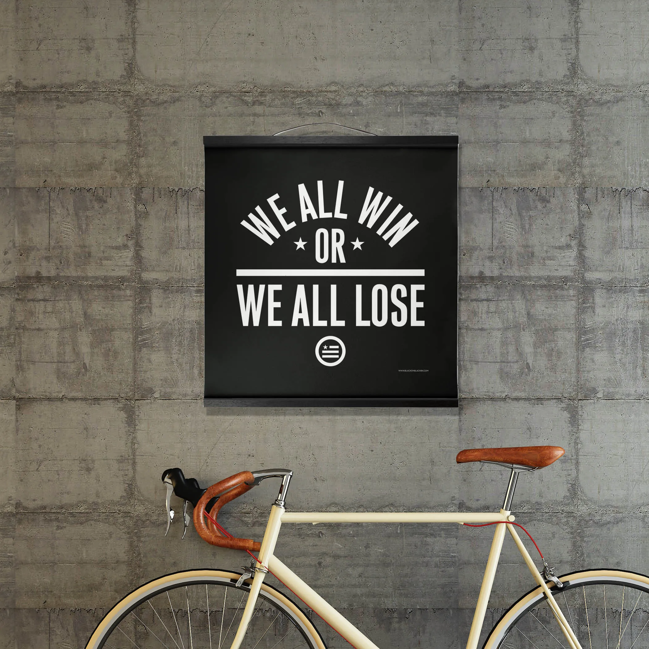 "We All Win" Hanging Canvas Print - Black