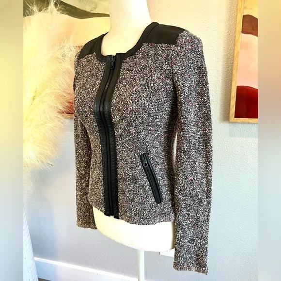 Rag &amp; Bone Cardigan Sweater with Leather Accents