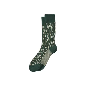 Rain Drop Crew Sock - Green