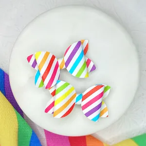 Rainbow Stripe Diagonal Riley Pigtail Bow